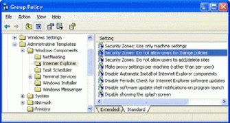 Figure 3: Viewing Administrative Template policies in Windows XP